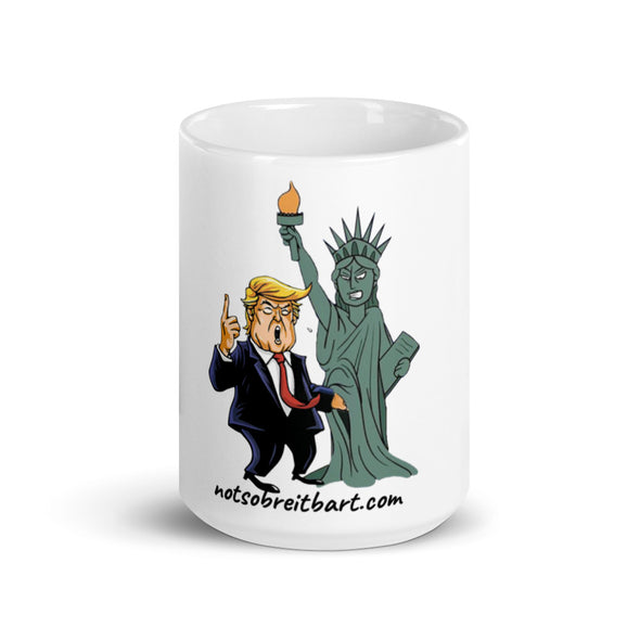 Trump Assault on Lady Liberty Mug notsobreitbart.com