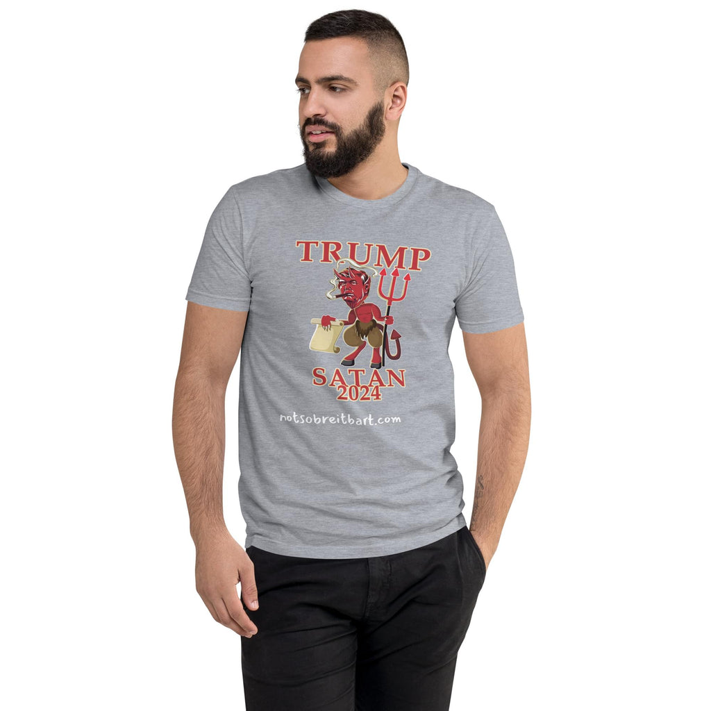 TRUMP/Satan Men's Fitted Short Sleeve T-shirt notsobreitbart.com