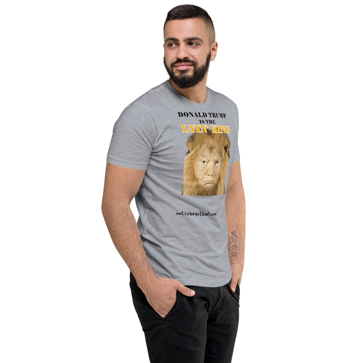 Lyin' King Men's Fitted Short Sleeve T-shirt notsobreitbart.com