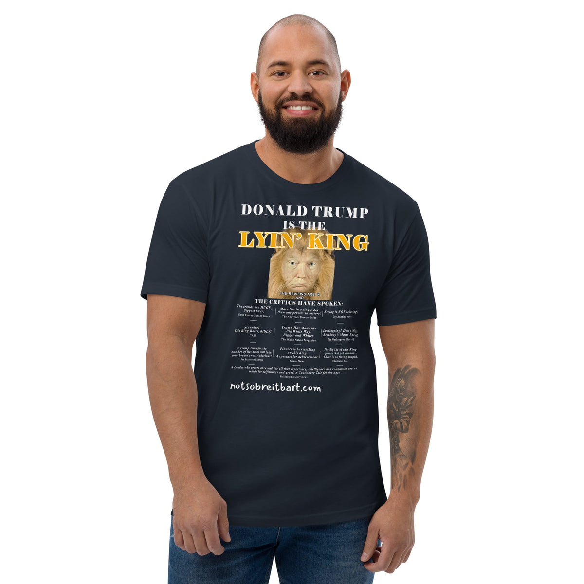 Lyin King Men's Fitted Short Sleeve T-shirt notsobreitbart.com