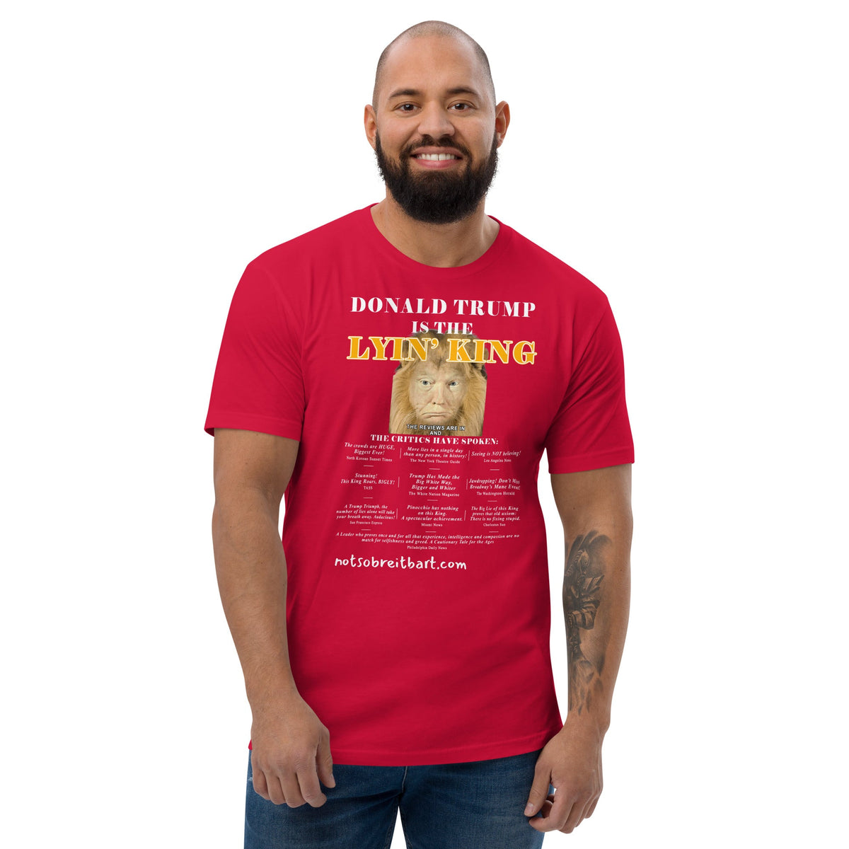 Lyin King Men's Fitted Short Sleeve T-shirt notsobreitbart.com
