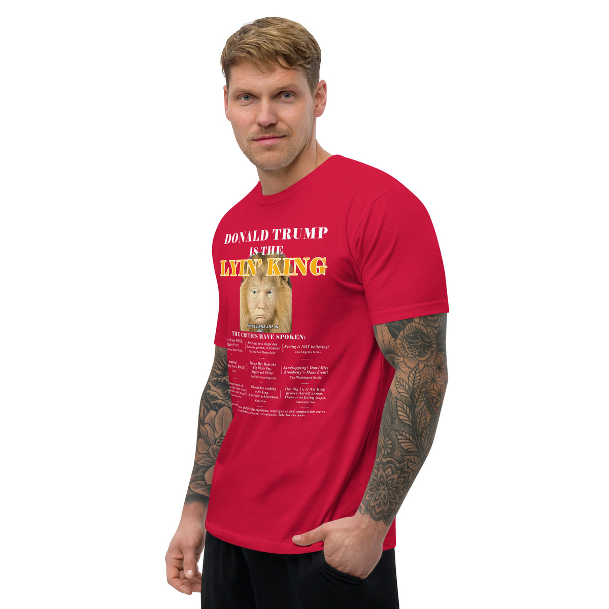 Lyin King Men's Fitted Short Sleeve T-shirt notsobreitbart.com