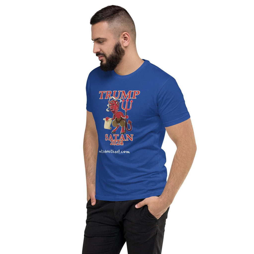 TRUMP/Satan Men's Fitted Short Sleeve T-shirt notsobreitbart.com