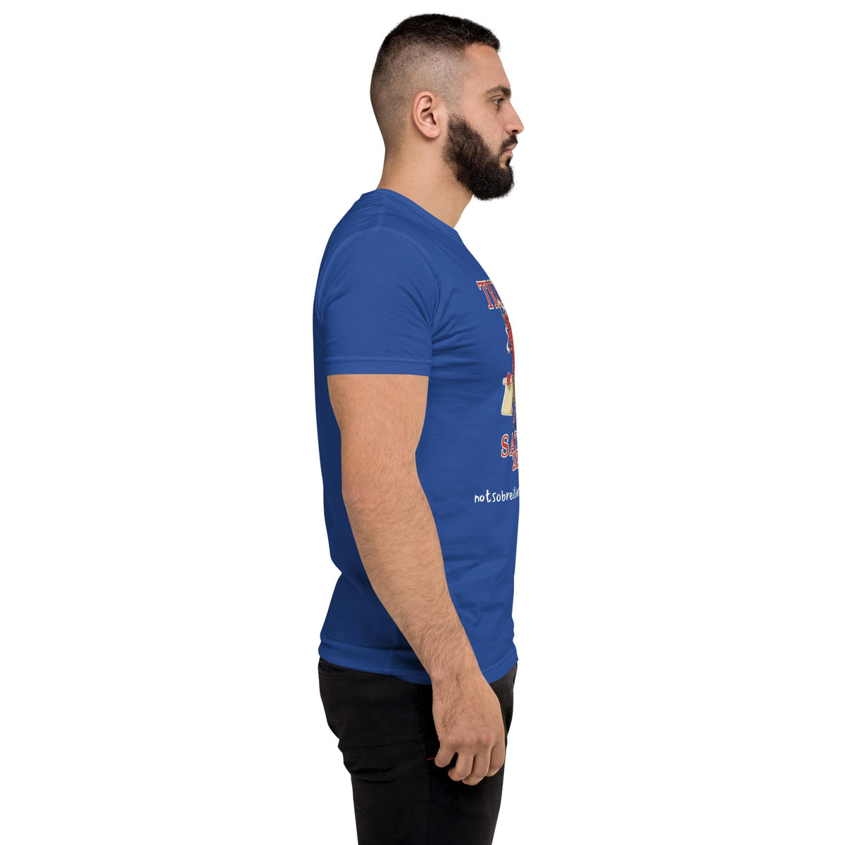 TRUMP/Satan Men's Fitted Short Sleeve T-shirt notsobreitbart.com