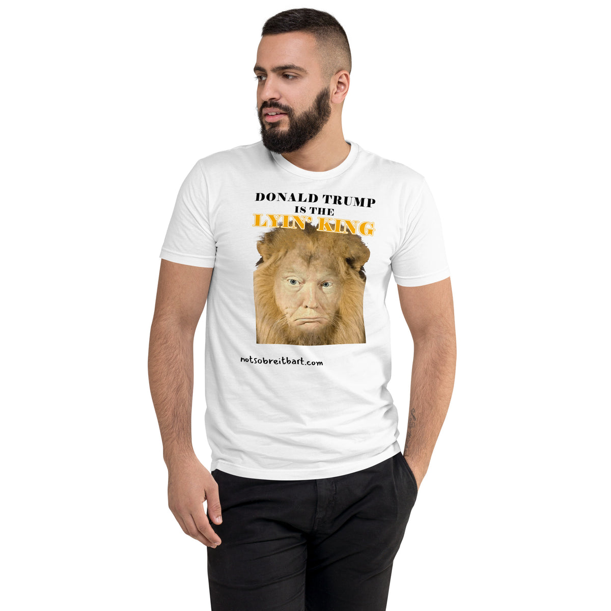 Lyin' King Men's Fitted Short Sleeve T-shirt notsobreitbart.com