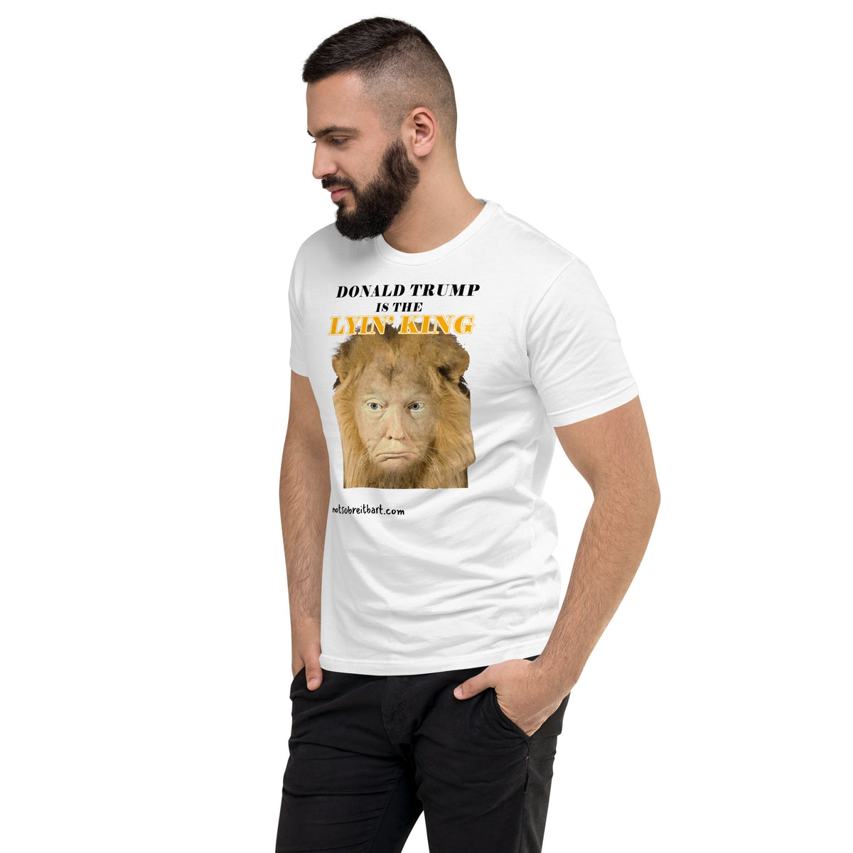 Lyin' King Men's Fitted Short Sleeve T-shirt notsobreitbart.com