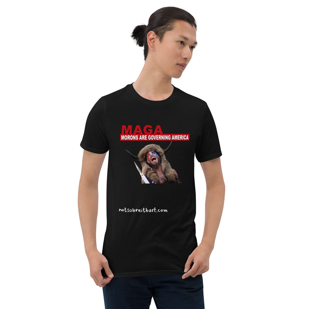 Morons Are Governing America Short-Sleeve Unisex T-Shirt notsobreitbart.com