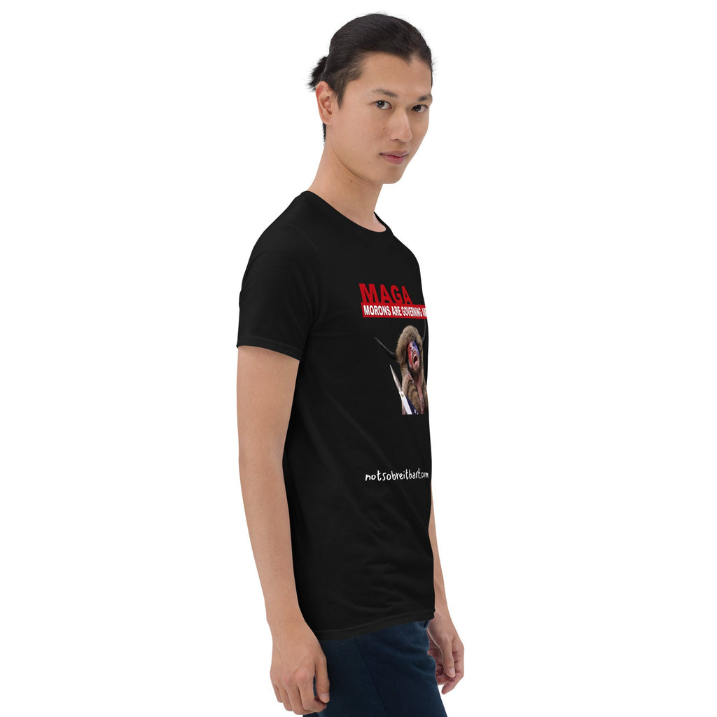 Morons Are Governing America Short-Sleeve Unisex T-Shirt notsobreitbart.com