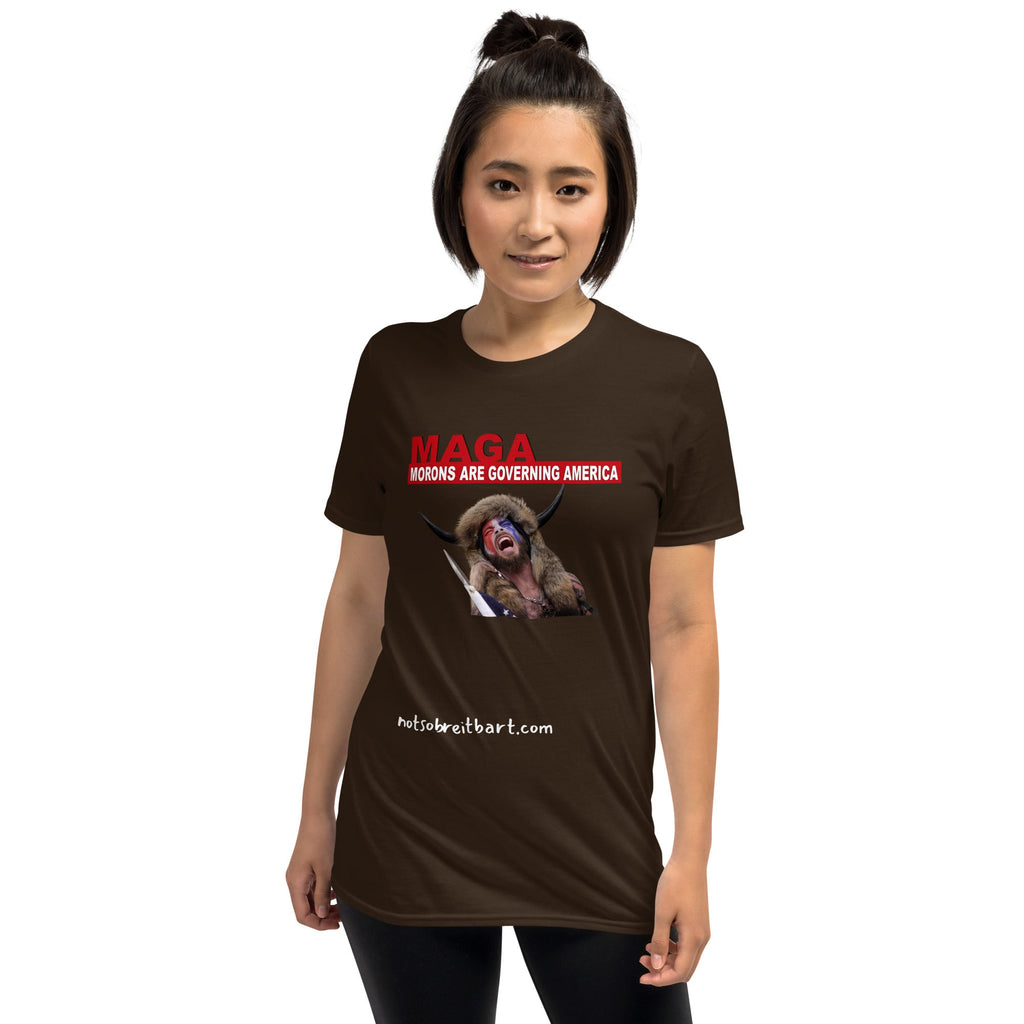 Morons Are Governing America Short-Sleeve T-Shirt notsobreitbart.com