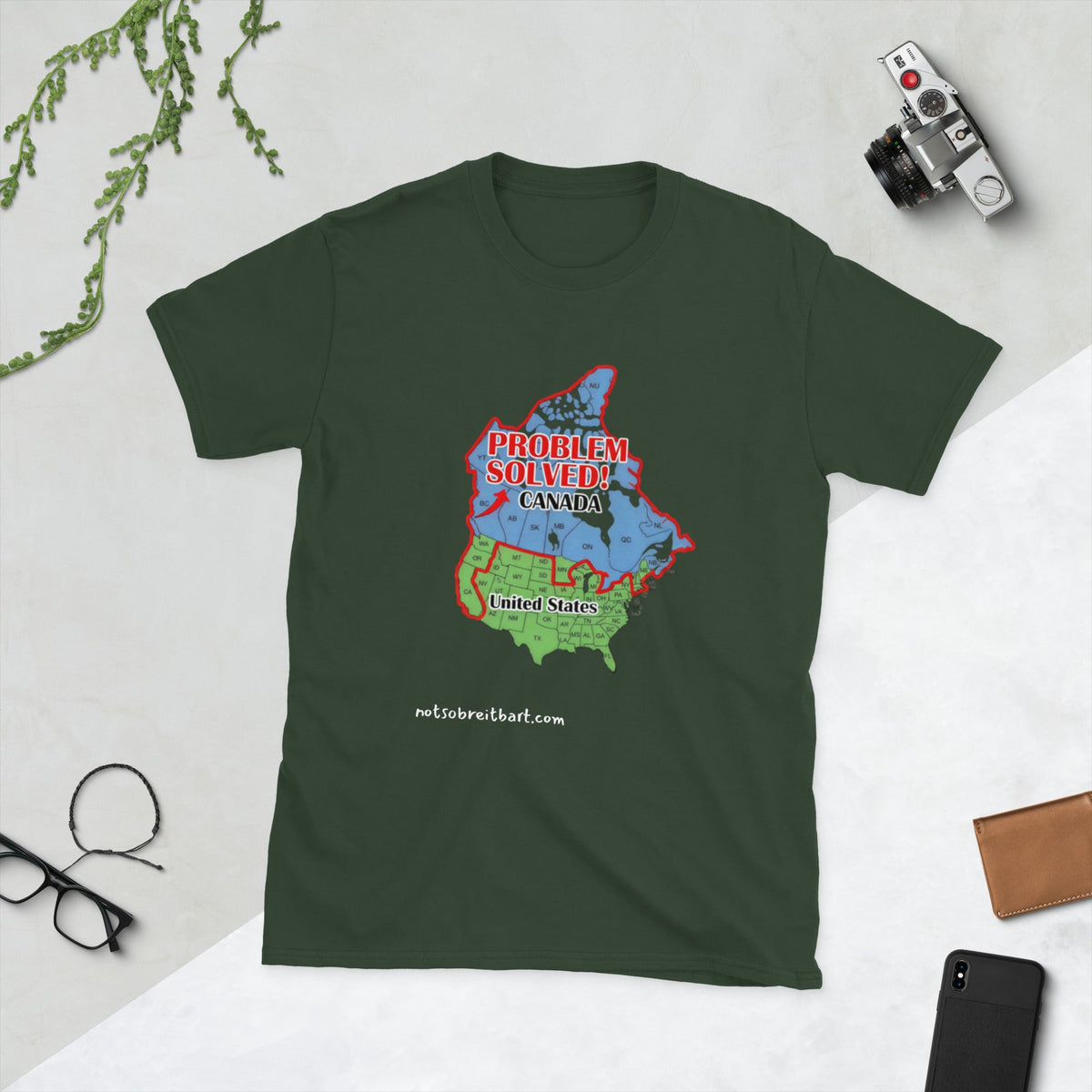 This would solve a lot of blue state's problems!   Canada, please?  Short-Sleeve Unisex T-Shirt notsobreitbart.com