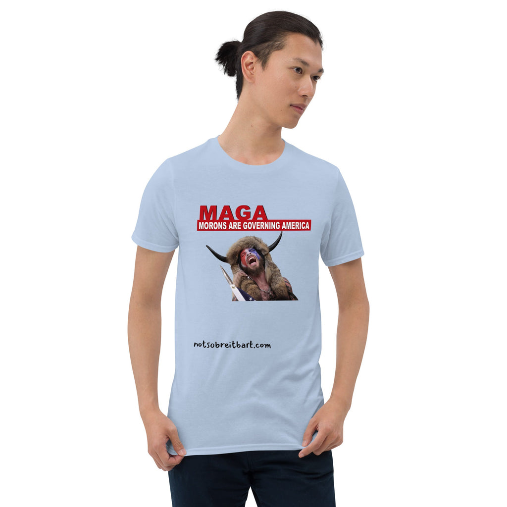 Morons Are Governing America Short-Sleeve Unisex T-Shirt notsobreitbart.com