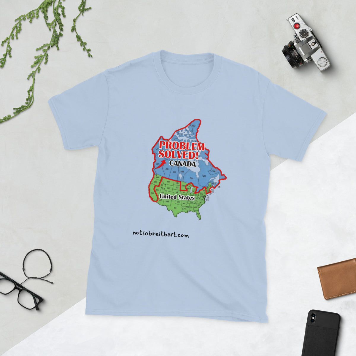 This would solve a lot of blue state's problems!   Canada, please?  Short-Sleeve Unisex T-Shirt notsobreitbart.com