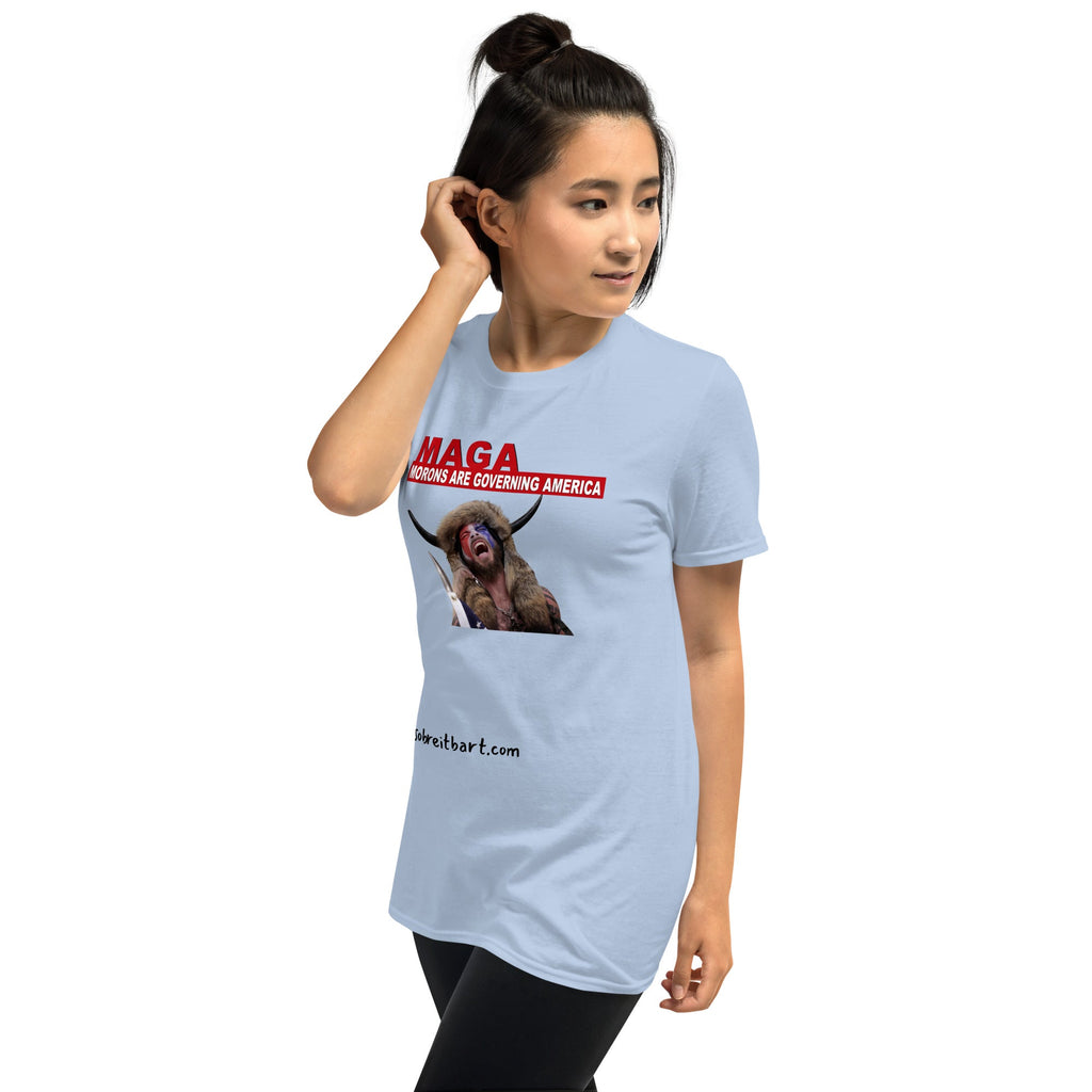 Morons Are Governing America Short-Sleeve Unisex T-Shirt notsobreitbart.com