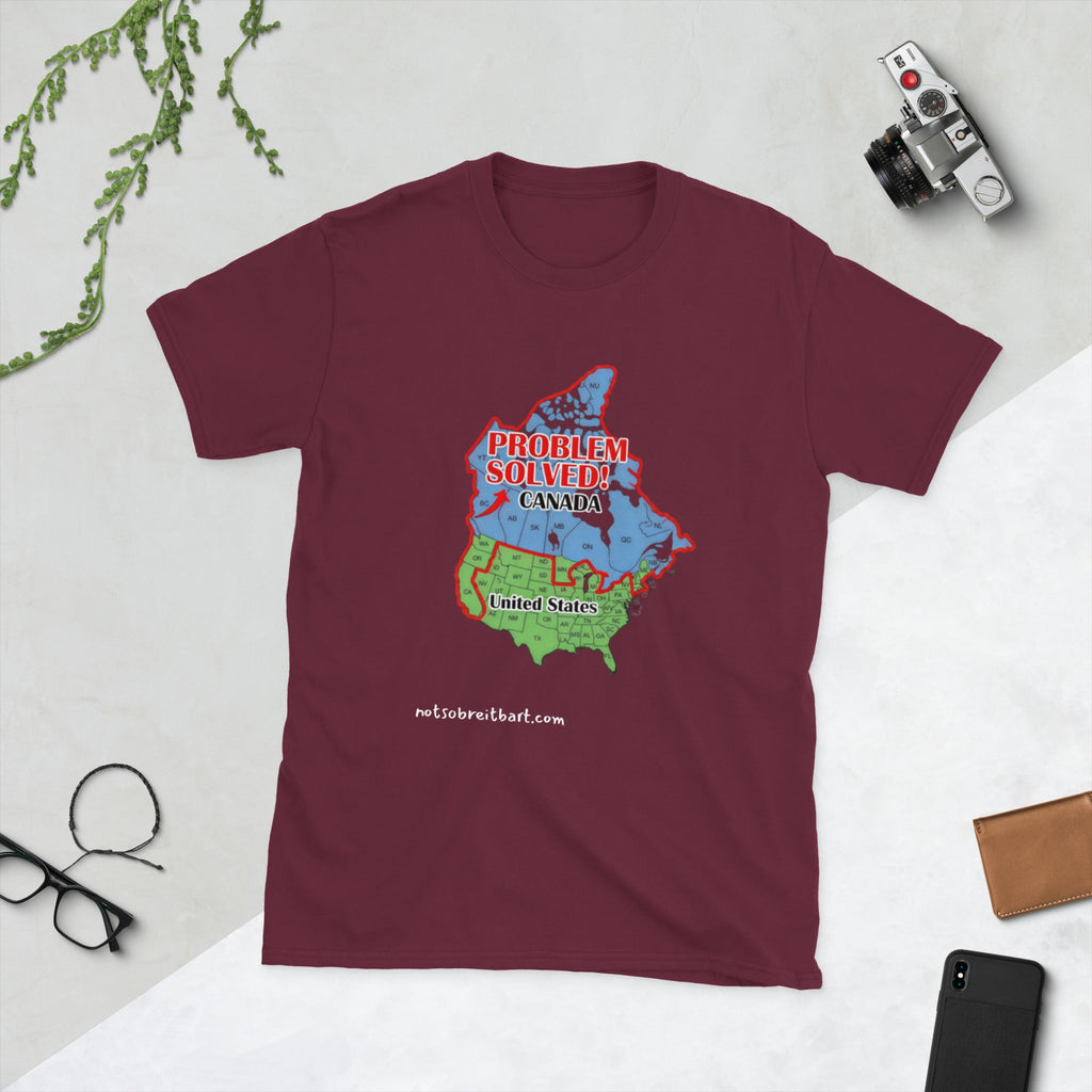 This would solve a lot of blue state's problems!   Canada, please?  Short-Sleeve Unisex T-Shirt notsobreitbart.com