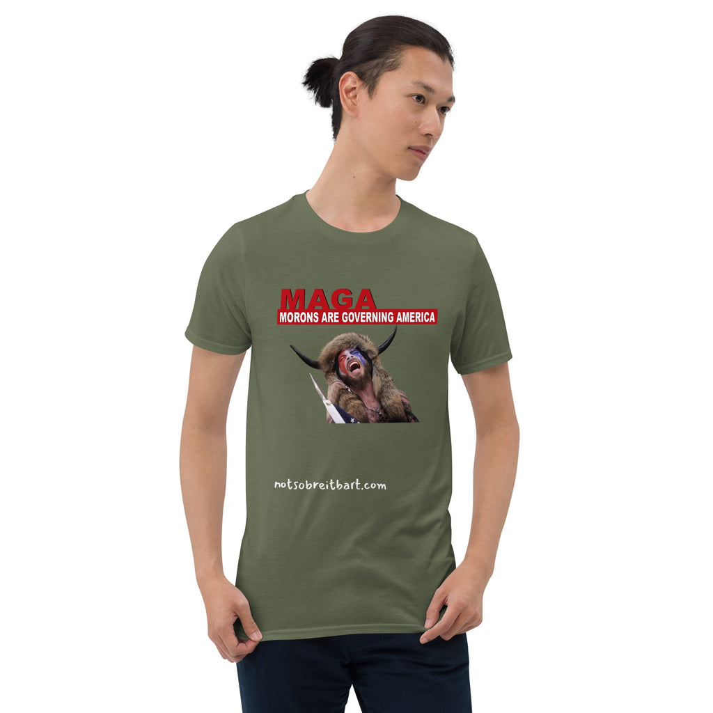 Morons Are Governing America Short-Sleeve Unisex T-Shirt notsobreitbart.com