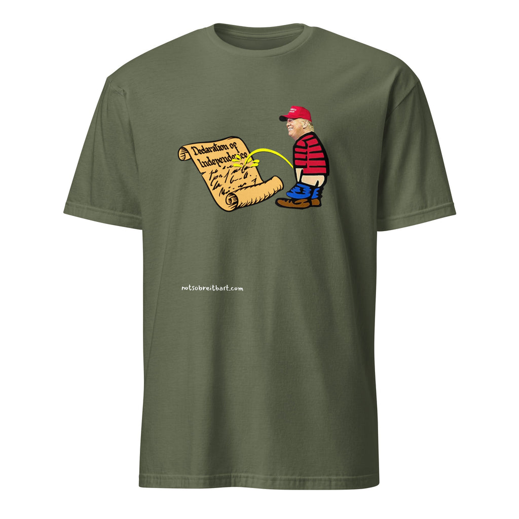 Peeing on the Constitution Short-Sleeve Unisex T-Shirt notsobreitbart.com