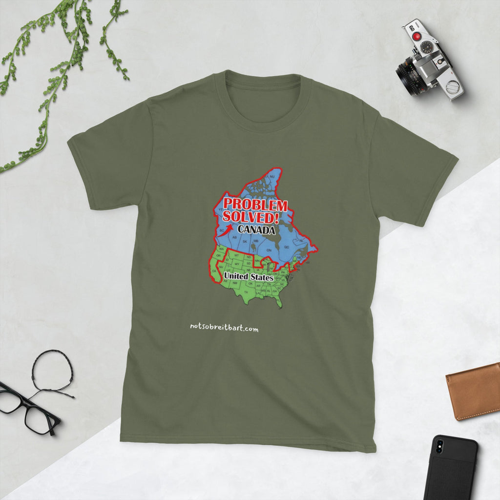 This would solve a lot of blue state's problems!   Canada, please?  Short-Sleeve Unisex T-Shirt notsobreitbart.com