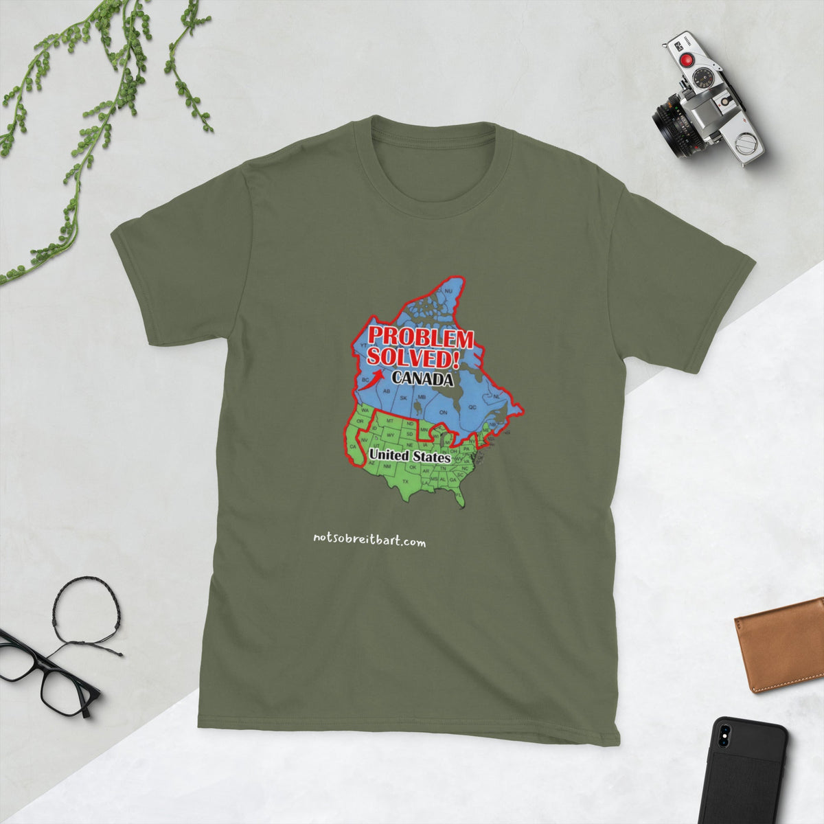 This would solve a lot of blue state's problems!   Canada, please?  Short-Sleeve Unisex T-Shirt notsobreitbart.com