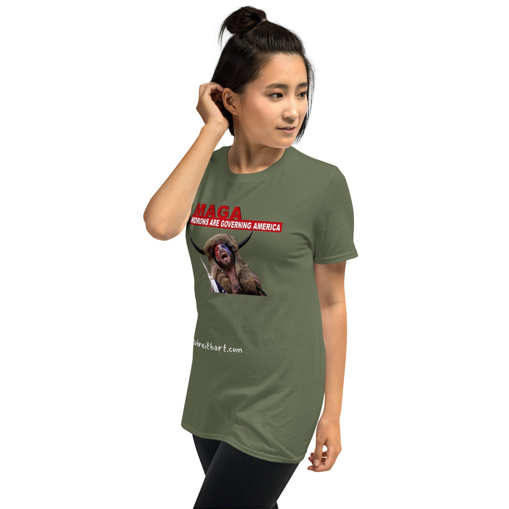 Morons Are Governing America Short-Sleeve T-Shirt notsobreitbart.com