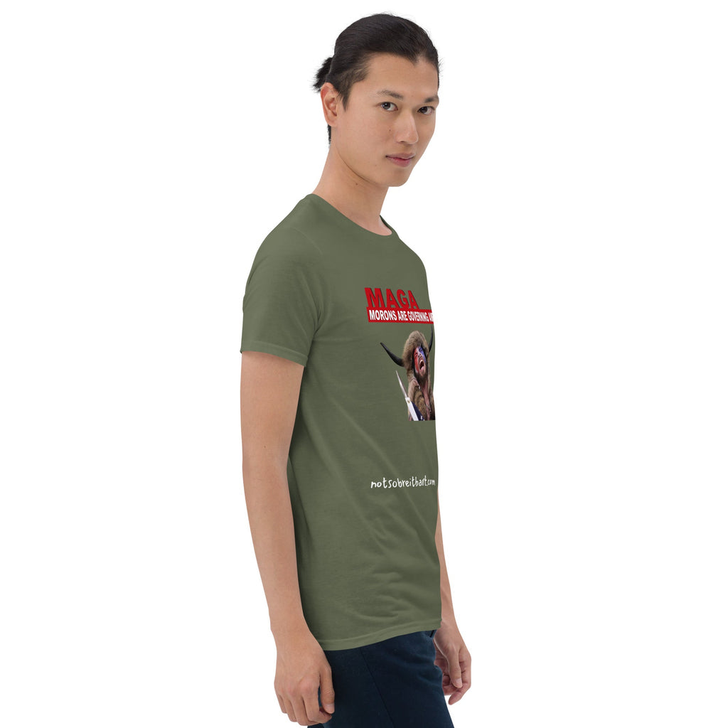 Morons Are Governing America Short-Sleeve Unisex T-Shirt notsobreitbart.com
