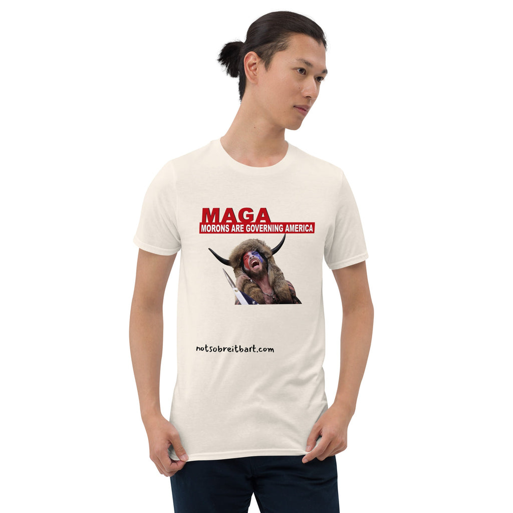 Morons Are Governing America Short-Sleeve Unisex T-Shirt notsobreitbart.com