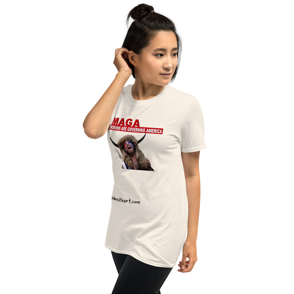 Morons Are Governing America Short-Sleeve Unisex T-Shirt notsobreitbart.com