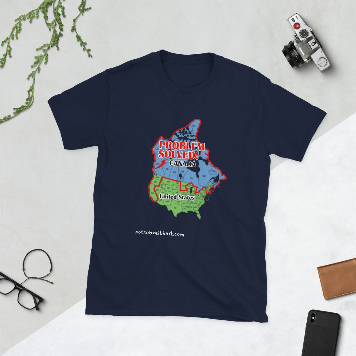 This would solve a lot of blue state's problems!   Canada, please?  Short-Sleeve Unisex T-Shirt notsobreitbart.com