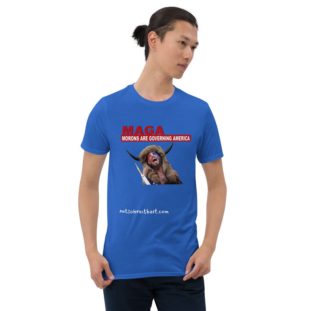Morons Are Governing America Short-Sleeve Unisex T-Shirt notsobreitbart.com