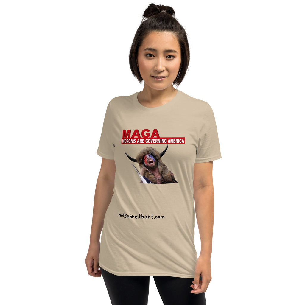 Morons Are Governing America Short-Sleeve Unisex T-Shirt notsobreitbart.com