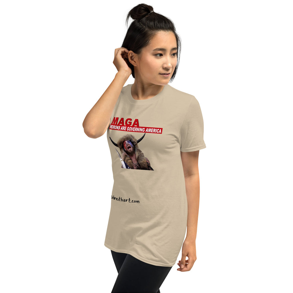 Morons Are Governing America Short-Sleeve Unisex T-Shirt notsobreitbart.com