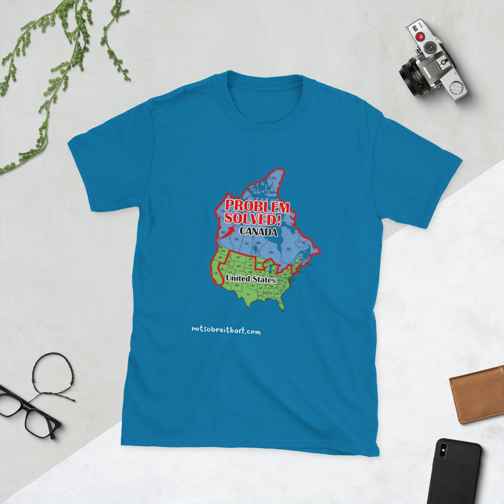 This would solve a lot of blue state's problems!   Canada, please?  Short-Sleeve Unisex T-Shirt notsobreitbart.com