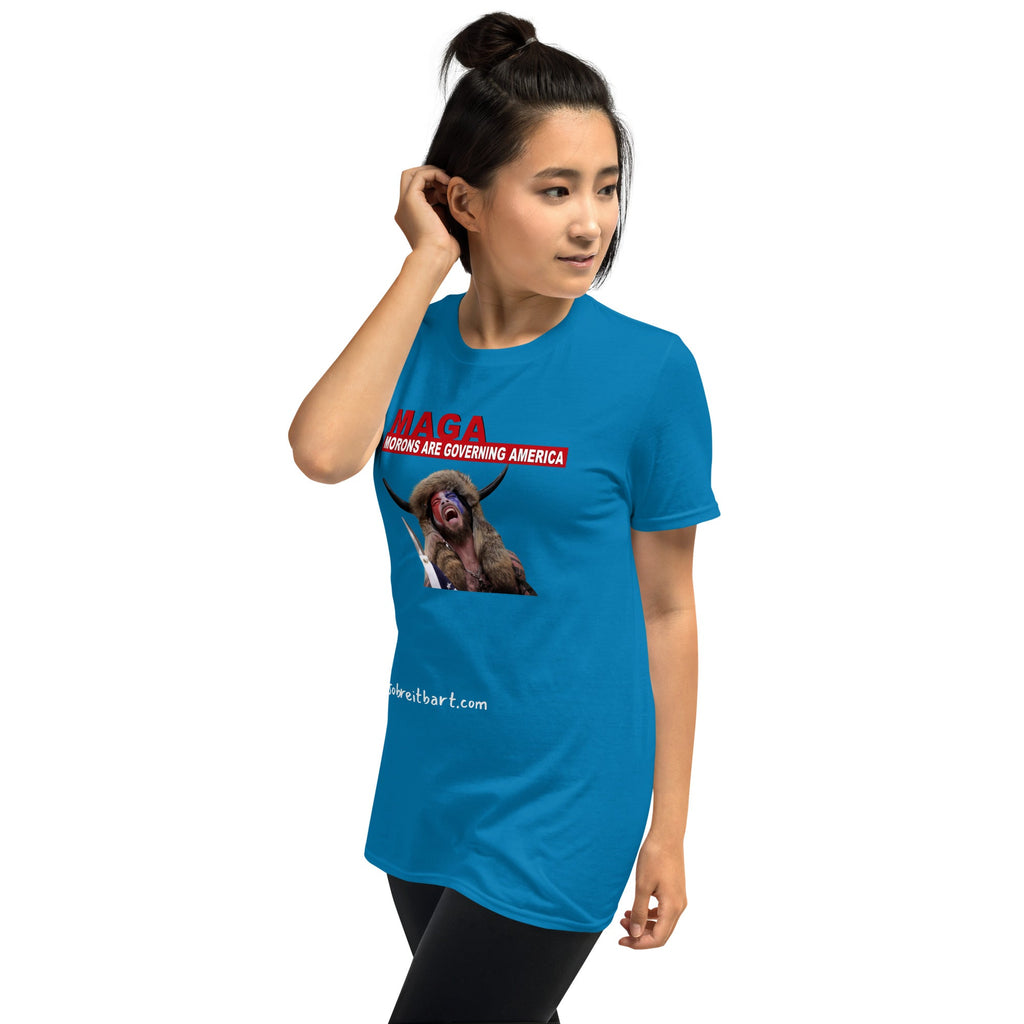 Morons Are Governing America Short-Sleeve T-Shirt notsobreitbart.com