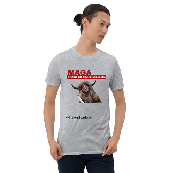 Morons Are Governing America Short-Sleeve Unisex T-Shirt notsobreitbart.com