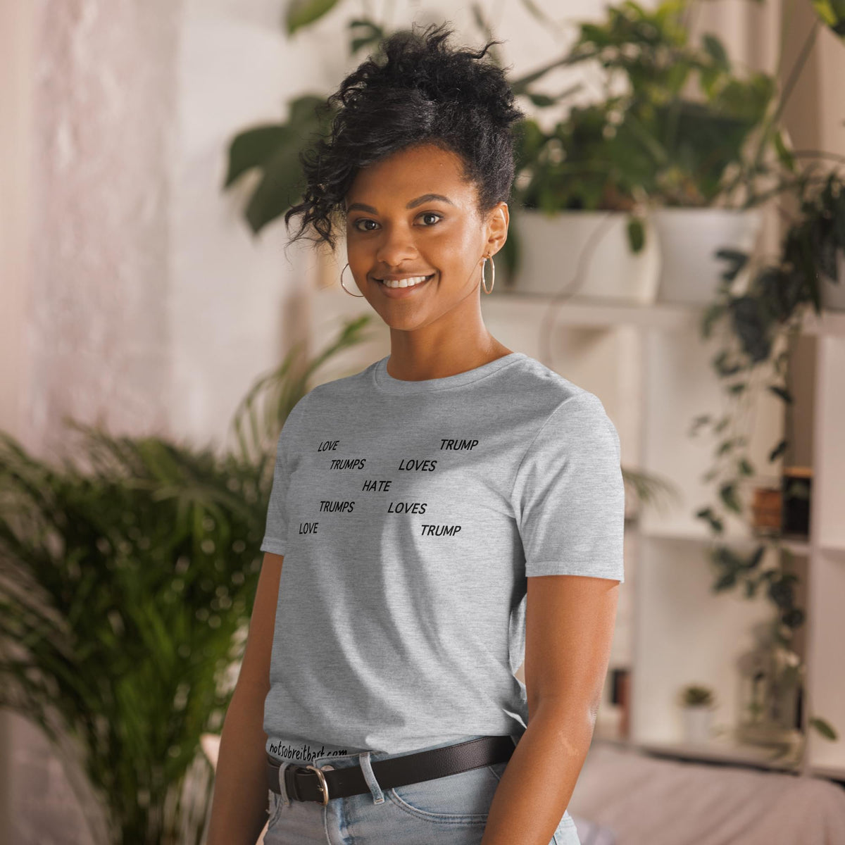Love Trumps Hate.  Hate Loves Trump.  Short-Sleeve Unisex T-Shirt notsobreitbart.com