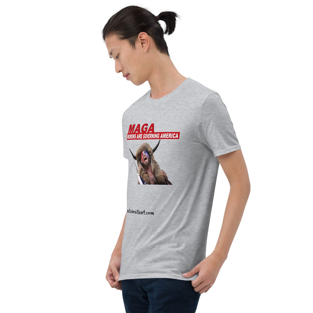 Morons Are Governing America Short-Sleeve Unisex T-Shirt notsobreitbart.com
