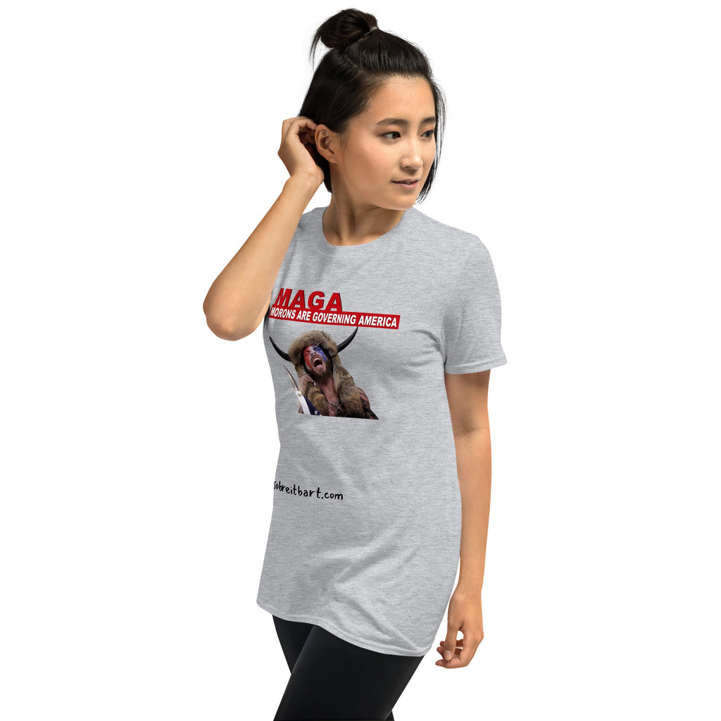 Morons Are Governing America Short-Sleeve Unisex T-Shirt notsobreitbart.com