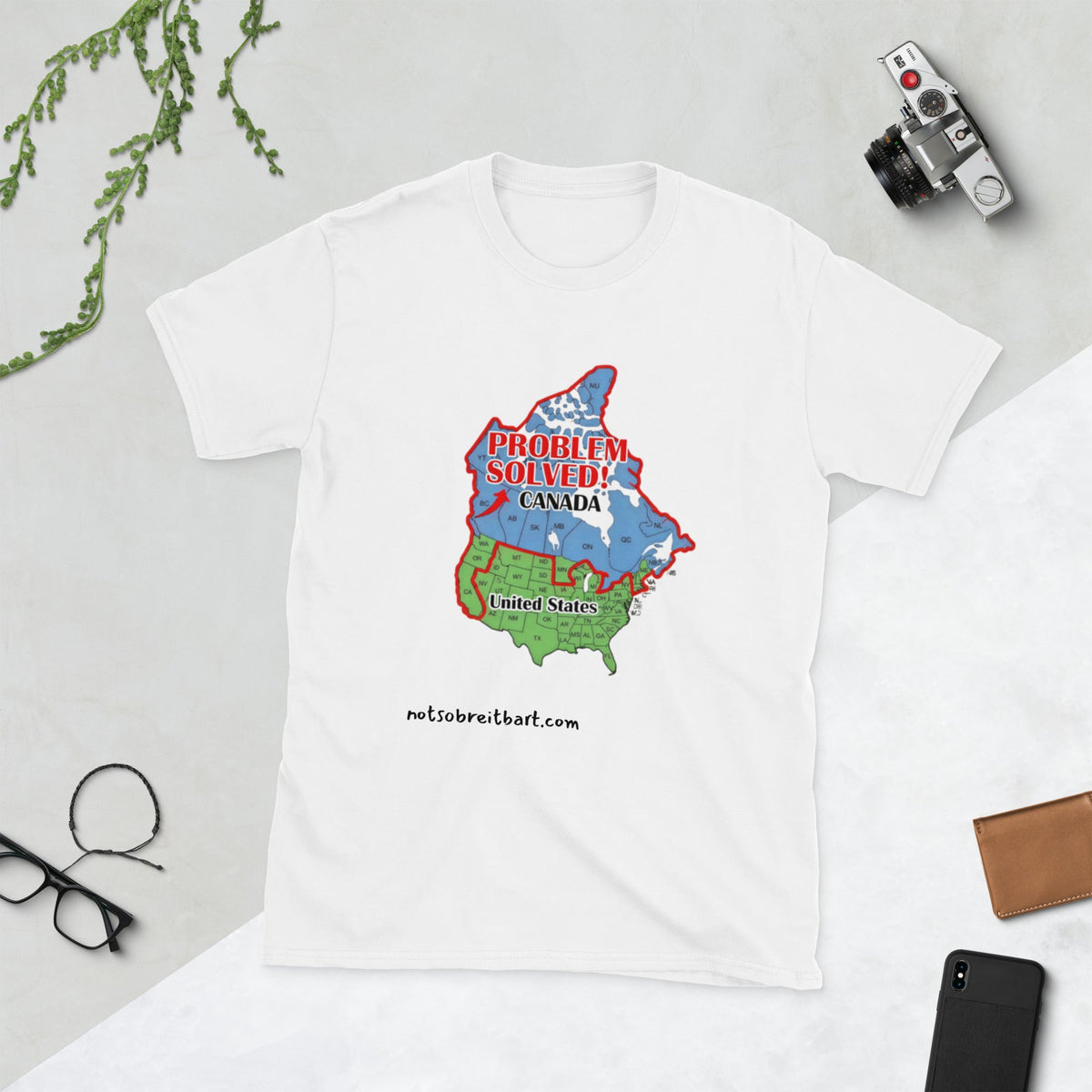 This would solve a lot of blue state's problems!   Canada, please?  Short-Sleeve Unisex T-Shirt notsobreitbart.com
