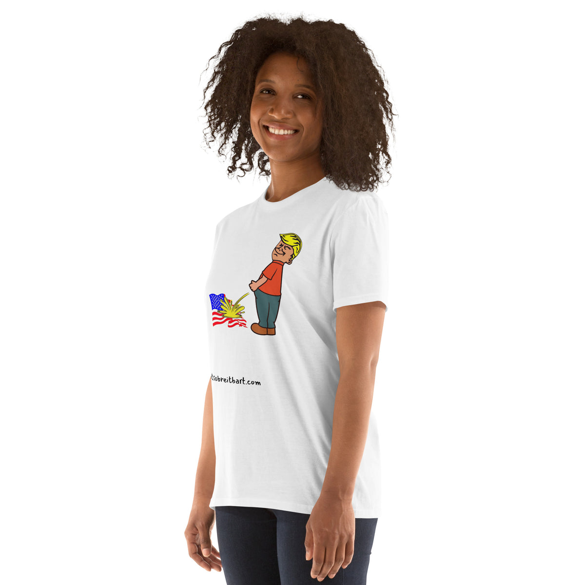 Trump pissing on US Short-Sleeve Unisex T-Shirt notsobreitbart.com