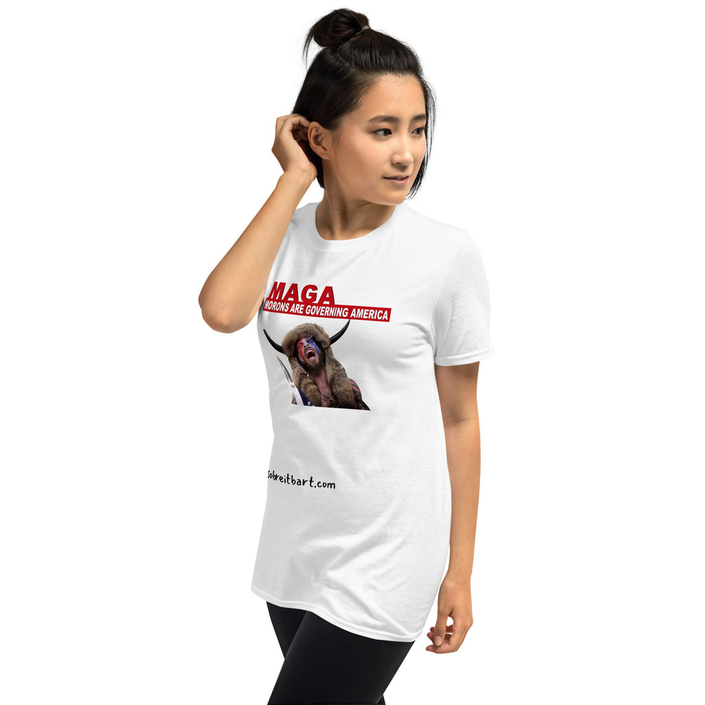 Morons Are Governing America Short-Sleeve Unisex T-Shirt notsobreitbart.com