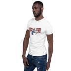 Trump's Stupidity Requires Stronger Med Short-Sleeve Unisex T-Shirt notsobreitbart.com