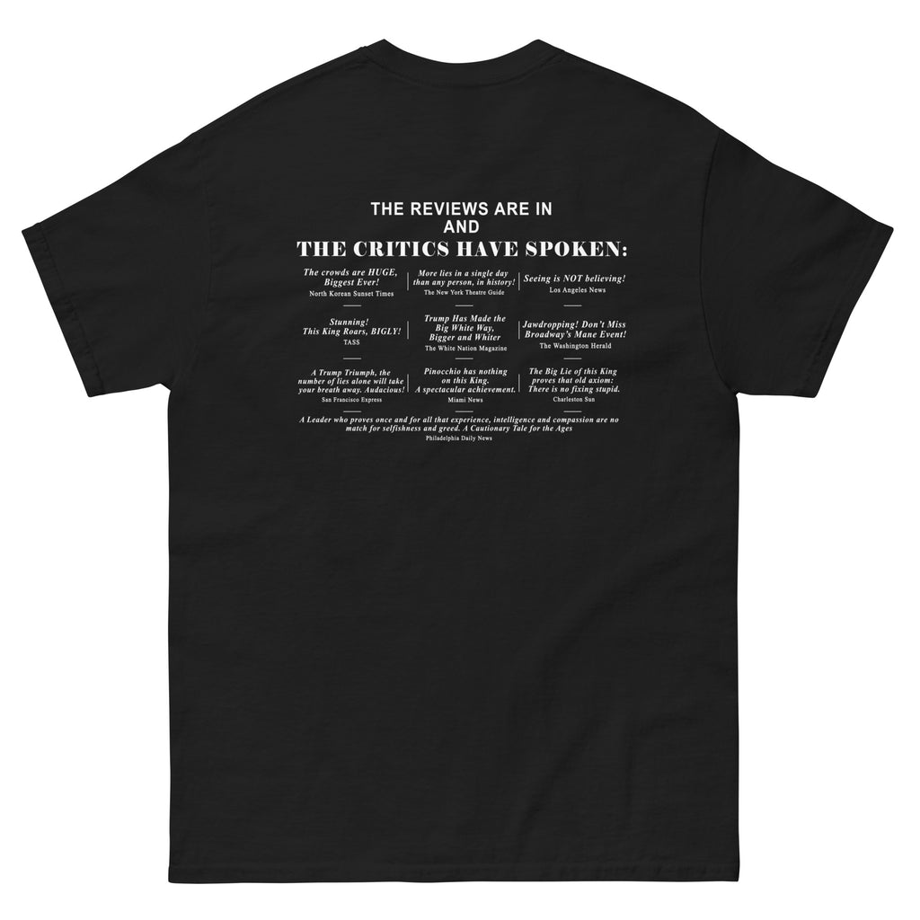 Lyin' King Limited Edition reviews on back HUGE Bigly  graphics classic tee notsobreitbart.com