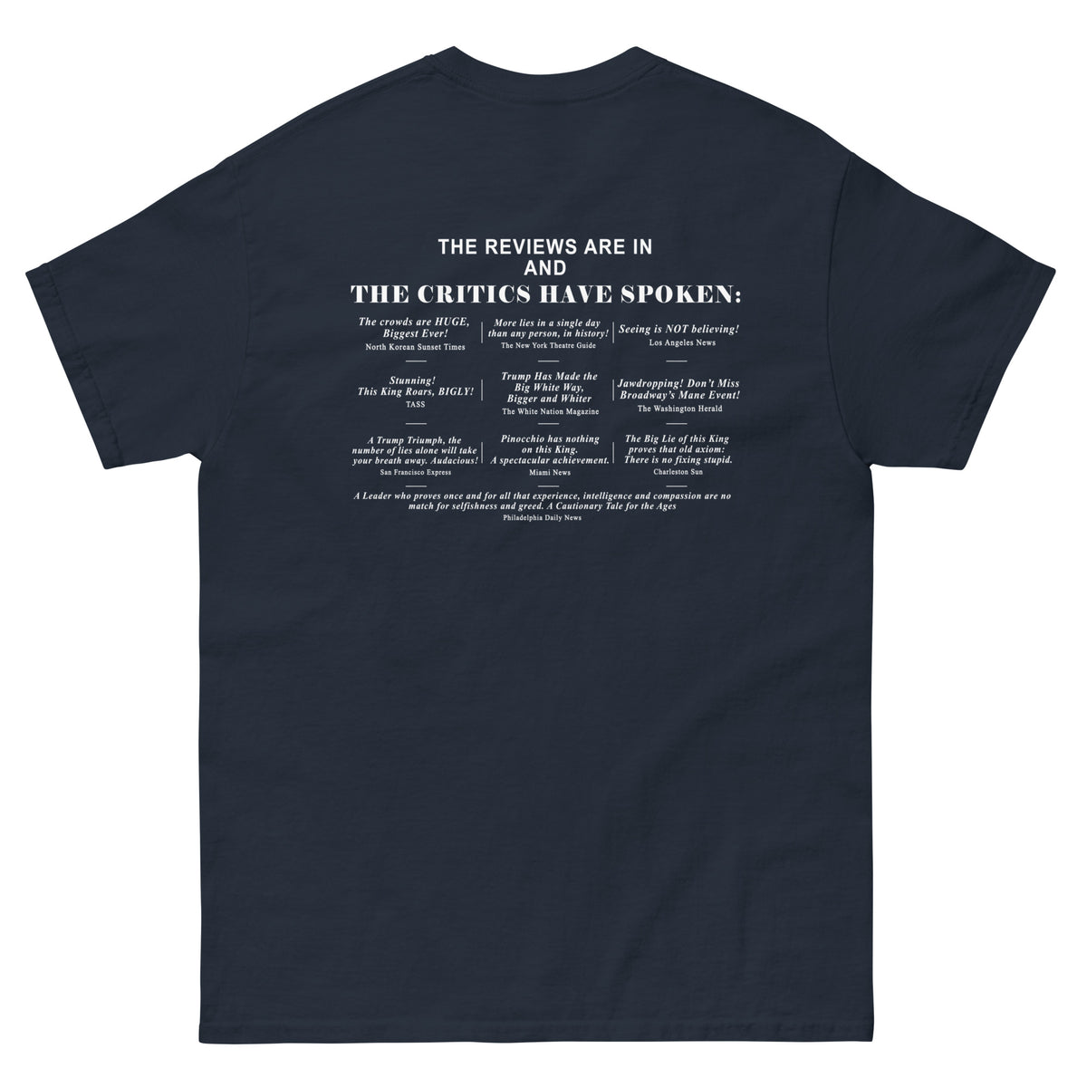 Lyin' King Limited Edition reviews on back HUGE Bigly  graphics classic tee notsobreitbart.com