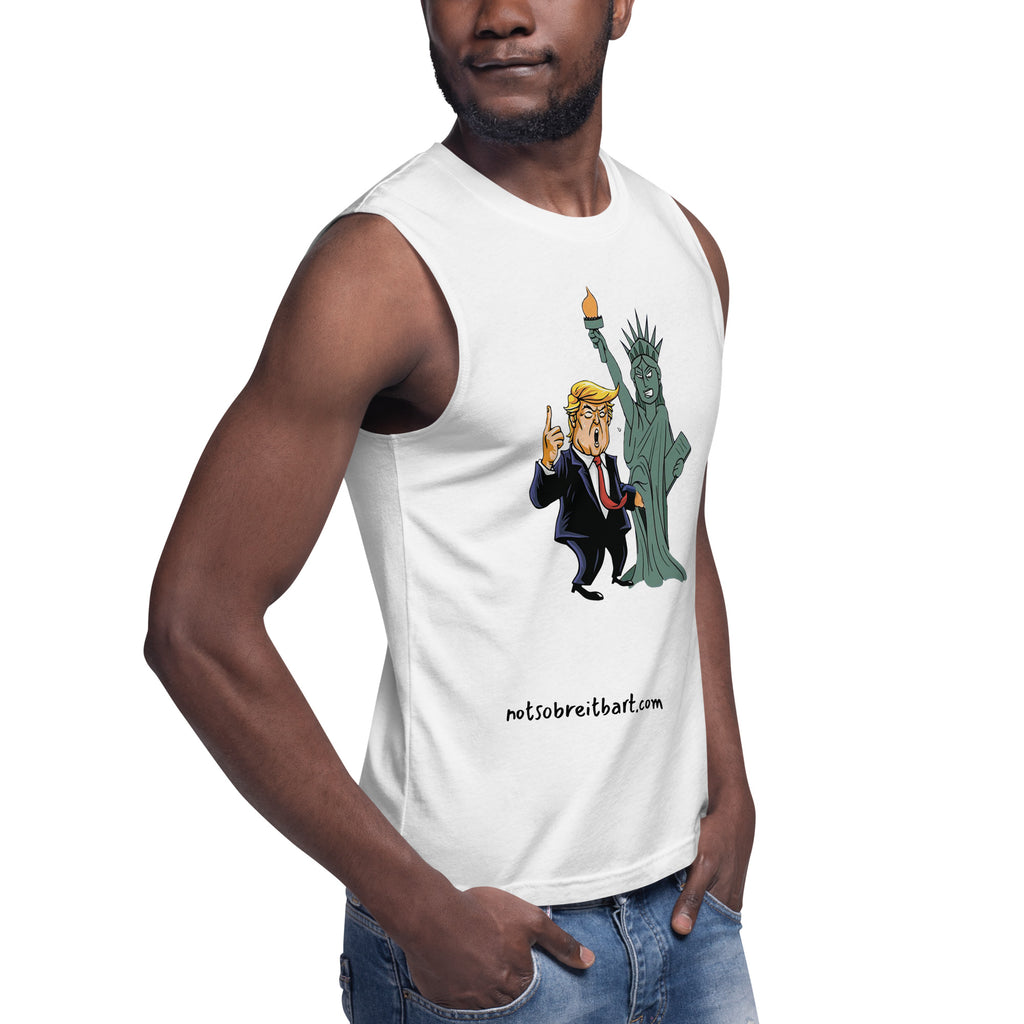 Lady Liberty getting grabbed by the p***y Muscle Shirt notsobreitbart.com