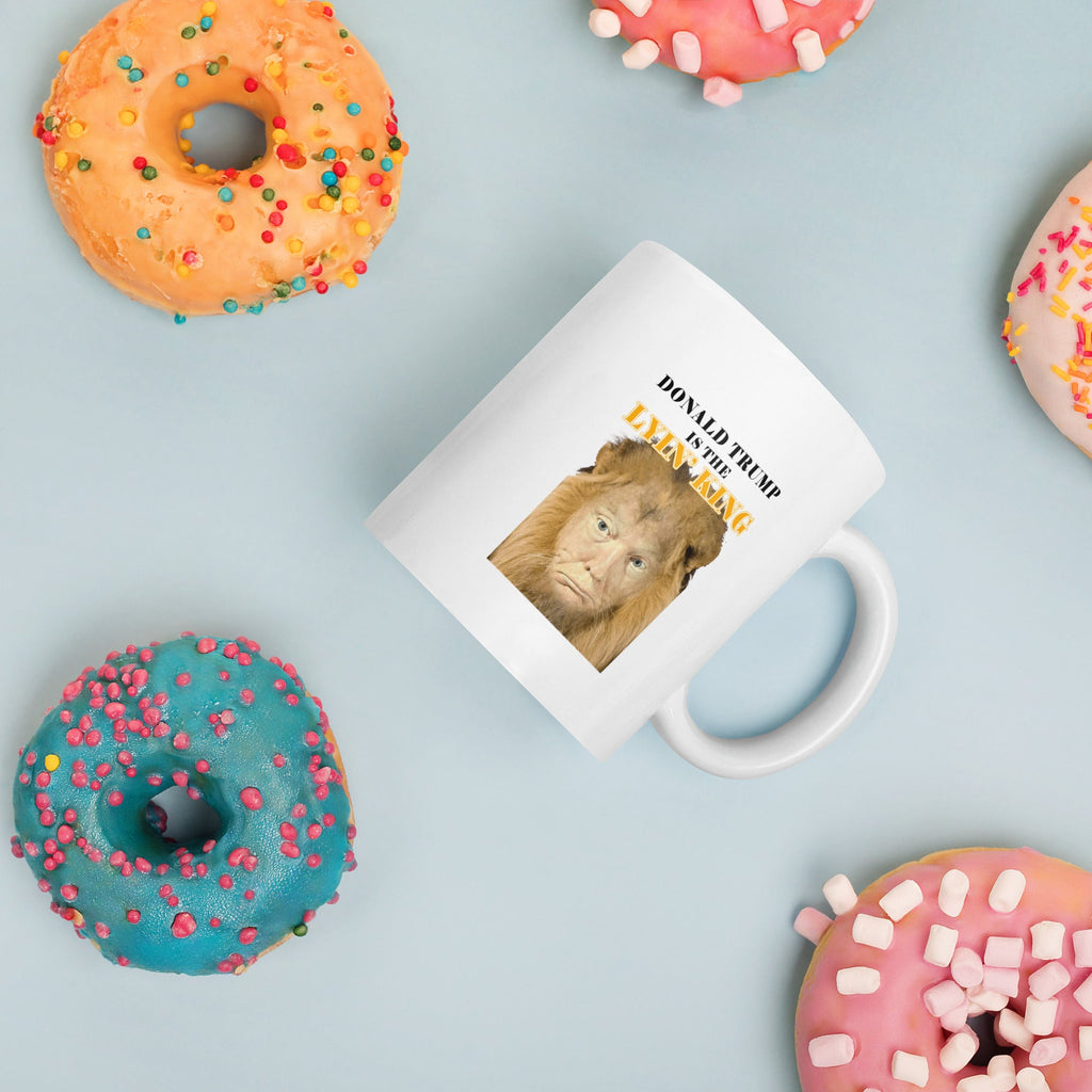 D Trump is the Lyin' King White glossy mug notsobreitbart.com