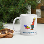 Trump Peeing on Flag Ceramic Glossy Coffee Mug notsobreitbart.com