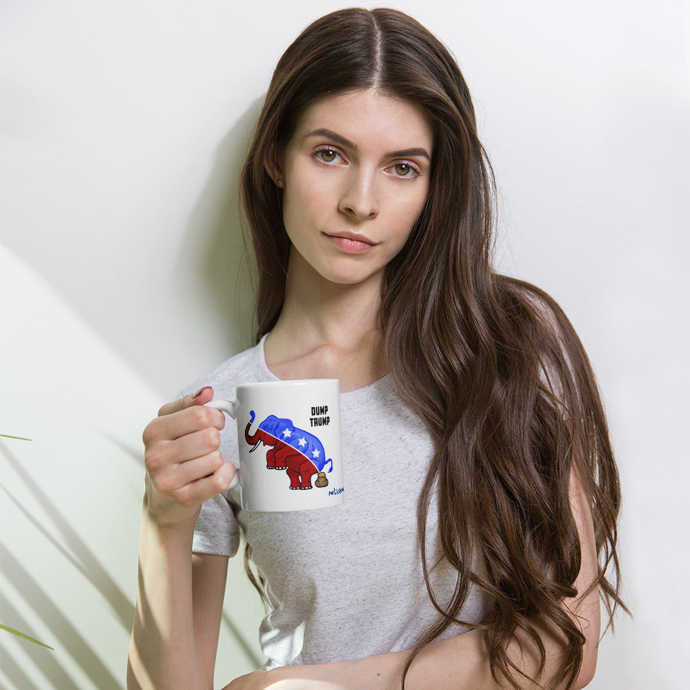 Dump Grump White glossy mug notsobreitbart.com