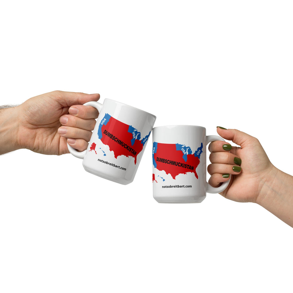 Dumbschmuckistan White glossy mug notsobreitbart.com