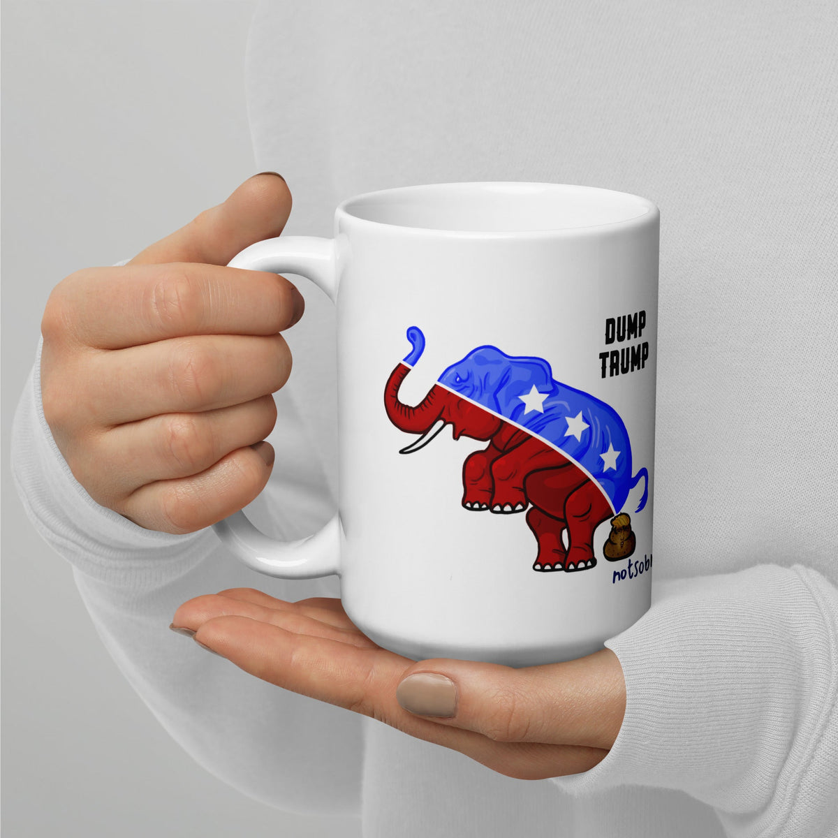 Dump Grump White glossy mug notsobreitbart.com