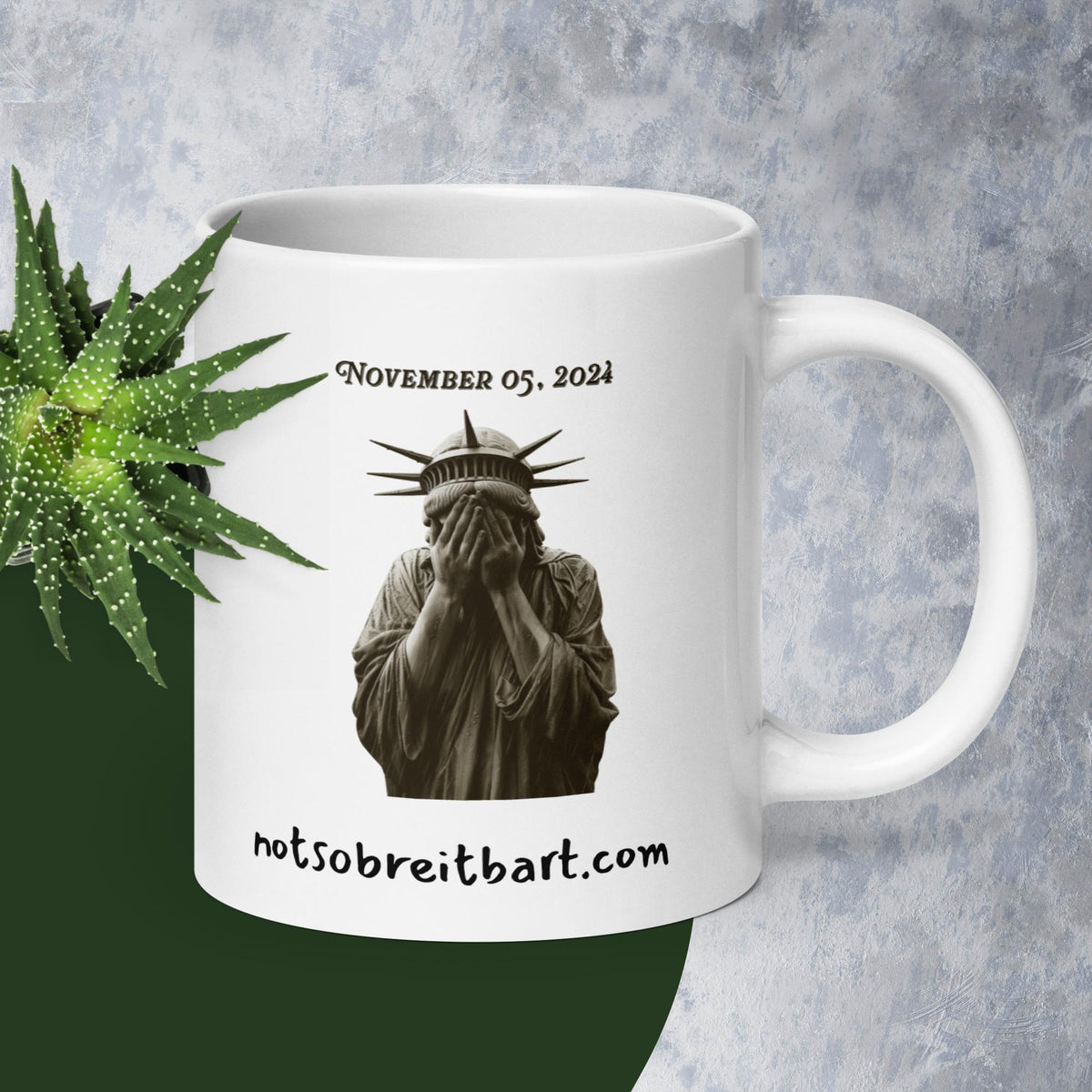 White glossy mug notsobreitbart.com