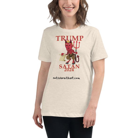 TRUMP/SATAN Women's Relaxed T-Shirt notsobreitbart.com